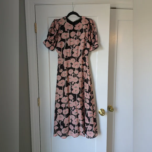 Ted Baker Astrydd Puff Sleeve Midi Dress - Picture 6 of 6